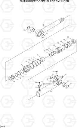 2440 OUTRIGGER/DOZER BLADE CYLINDER R95W-3, Hyundai