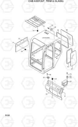 5130 CAB ASSY(6/7, TRIM & GLASS) R95W-3, Hyundai