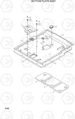 5160 BOTTOM PLATE ASSY R95W-3, Hyundai