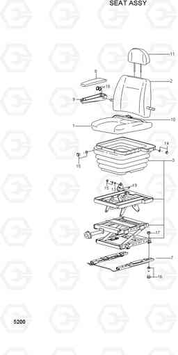 5200 SEAT ASSY R95W-3, Hyundai