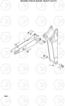 7041 BOOM(2 PIECE BOOM, HEAVY DUTY) R95W-3, Hyundai