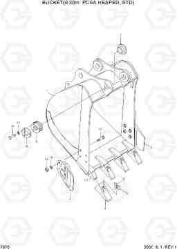 7070 BUCKET(0.30M3 PCSA HEAPED, STD) R95W-3, Hyundai