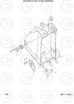 7100 BUCKET(0.22M3 PCSA HEAPED) R95W-3, Hyundai