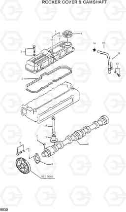 9030 ROCKER COVER & CAMSHAFT R95W-3, Hyundai