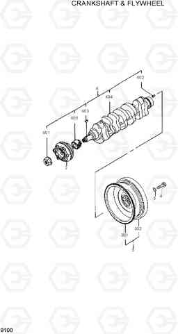 9100 CRANKSHAFT & FLYWHEEL R95W-3, Hyundai