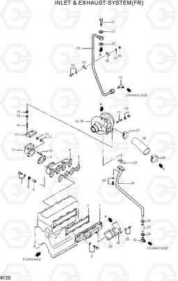 9120 INLET & EXHAUST SYSTEM(FR) R95W-3, Hyundai