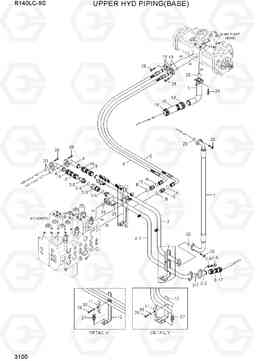3100 UPPER HYD PIPING(BASE) R140LC-9S(BRAZIL), Hyundai