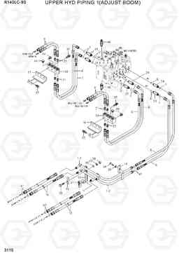 3115 UPPER HYD PIPING 1(ADJUST BOOM) R140LC-9S(BRAZIL), Hyundai