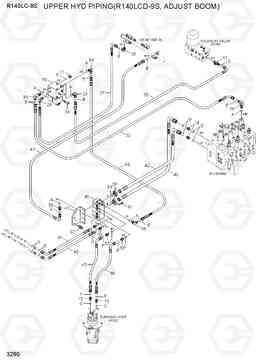 3295 UPPER HYD PIPING(R140LCD-9S,ADJUST BOOM) R140LC-9S(BRAZIL), Hyundai