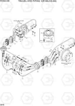 3310 TRAVEL HYD PIPING 1(R140LCD-9S) R140LC-9S(BRAZIL), Hyundai