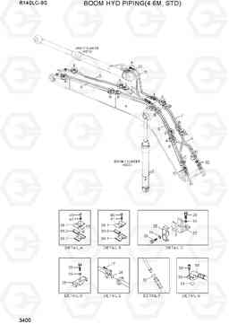 3400 BOOM HYD PIPING(4.6M, STD) R140LC-9S(BRAZIL), Hyundai