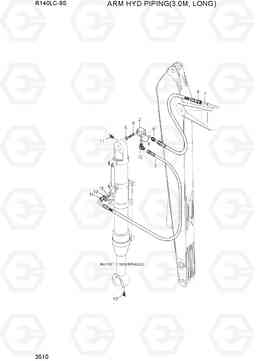 3510 ARM HYD PIPING(3.0M, LONG) R140LC-9S(BRAZIL), Hyundai