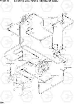 3641 S/ACTING MAIN PIPING KIT(ADJUST BOOM) R140LC-9S(BRAZIL), Hyundai