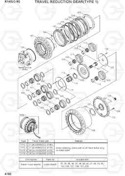 4160 TRAVEL REDUCTION GEAR (TYPE 1) R140LC-9S(BRAZIL), Hyundai