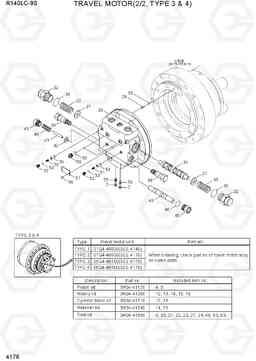 4176 TRAVEL MOTOR(2/2, TYPE 3 & 4) R140LC-9S(BRAZIL), Hyundai