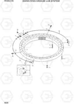 6420 SWING RING GREASE LUB SYSTEM R140LC-9S(BRAZIL), Hyundai