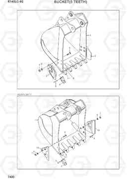 7400 BUCKET(5 TEETH) R140LC-9S(BRAZIL), Hyundai