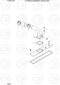 9510 TURBOCHARGER LOCATION R140LC-9S(BRAZIL), Hyundai