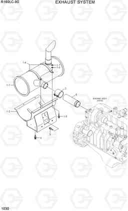 1030 EXHAUST SYSTEM R160LC-9S(BRAZIL), Hyundai