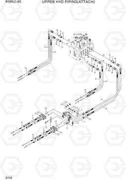 3110 UPPER HYD PIPING(ATTACH) R160LC-9S(BRAZIL), Hyundai