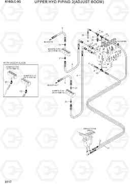 3117 UPPER HYD PIPING 2(ADJUST BOOM) R160LC-9S(BRAZIL), Hyundai