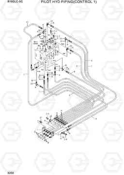 3200 PILOT HYD PIPING(CONTROL 1) R160LC-9S(BRAZIL), Hyundai