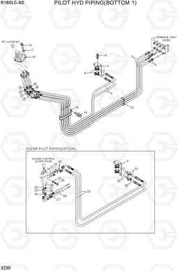 3230 PILOT HYD PIPING(BOTTOM 1) R160LC-9S(BRAZIL), Hyundai