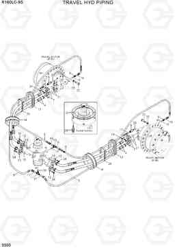 3300 TRAVEL HYD PIPING R160LC-9S(BRAZIL), Hyundai