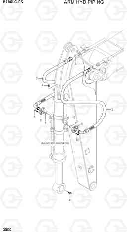 3500 ARM HYD PIPING R160LC-9S(BRAZIL), Hyundai