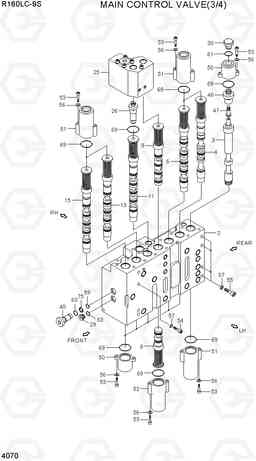 4070 MAIN CONTROL VALVE(3/4) R160LC-9S(BRAZIL), Hyundai