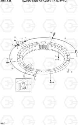 6420 SWING RING GREASE LUB SYSTEM R160LC-9S(BRAZIL), Hyundai