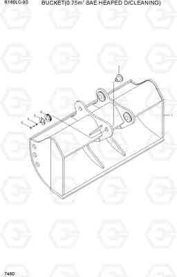 7460 BUCKET(0.75M3 SAE HEAPED D/CLEANING) R160LC-9S(BRAZIL), Hyundai
