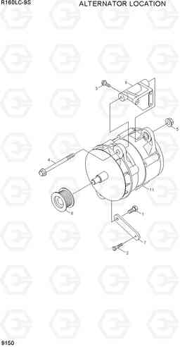 9150 ALTERNATOR LOCATION R160LC-9S(BRAZIL), Hyundai