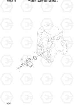 9590 WATER INLET CONNECTION R160LC-9S(BRAZIL), Hyundai