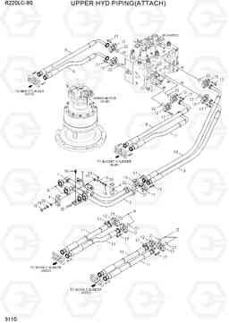 3110 UPPER HYD PIPING(ATTACH) R220LC-9S(BRAZIL), Hyundai