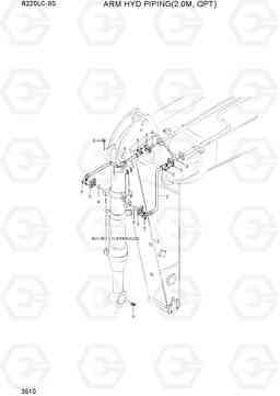 3510 ARM HYD PIPING(2.0M, OPT) R220LC-9S(BRAZIL), Hyundai