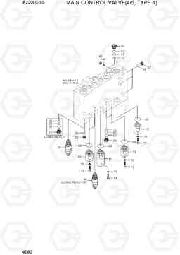 4080 MAIN CONTROL VALVE(4/5, TYEP 1) R220LC-9S(BRAZIL), Hyundai