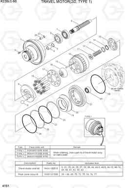 4151 TRAVEL MOTOR(2/2, TYPE 1) R220LC-9S(BRAZIL), Hyundai