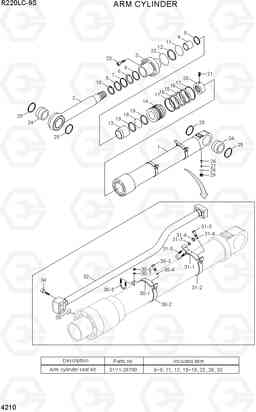 4210 ARM CYLINDER R220LC-9S(BRAZIL), Hyundai