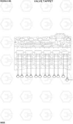 9050 VALVE TAPPET R220LC-9S(BRAZIL), Hyundai