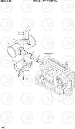 1040 EXHAUST SYSTEM R260LC-9S(BRAZIL), Hyundai