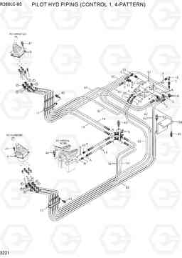 3221 PILOT HYD PIPING (CONTROL 1, 4-PATTERN) R260LC-9S(BRAZIL), Hyundai