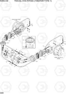 3300 TRAVEL HYD PIPING (T/MOTOR, TYPE 1) R260LC-9S(BRAZIL), Hyundai