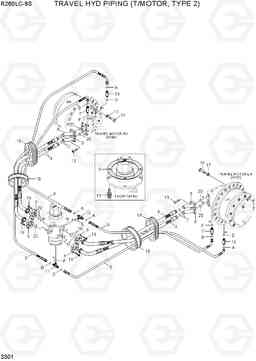 3301 TRAVEL HYD PIPING (T/MOTOR, TYPE 2) R260LC-9S(BRAZIL), Hyundai