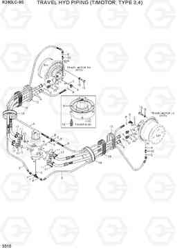 3310 TRAVEL HYD PIPING (T/MOTOR, TYPE 3,4) R260LC-9S(BRAZIL), Hyundai