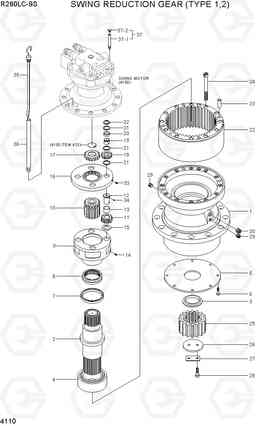 4110 SWING REDUCTION GEAR (TYPE 1,2) R260LC-9S(BRAZIL), Hyundai