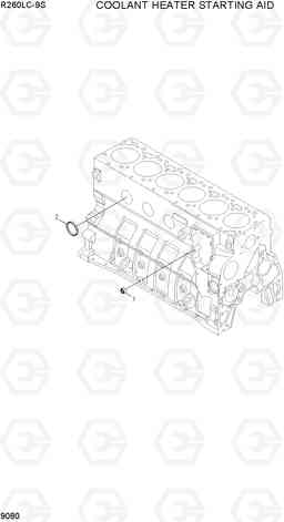 9080 COOLANT HEATER STARTING AID R260LC-9S(BRAZIL), Hyundai