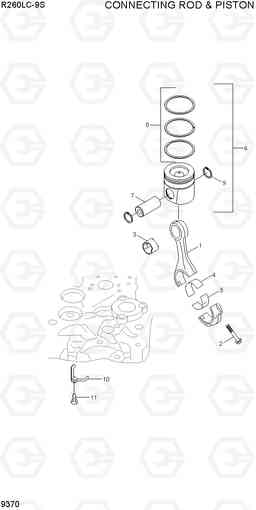 9370 CONNECTING ROD & PISTON R260LC-9S(BRAZIL), Hyundai