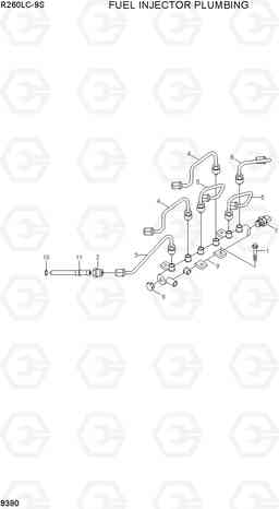 9390 FUEL INJECTOR PLUMBING R260LC-9S(BRAZIL), Hyundai