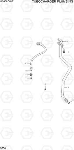 9530 TURBOCHARGER PLUMBING R260LC-9S(BRAZIL), Hyundai